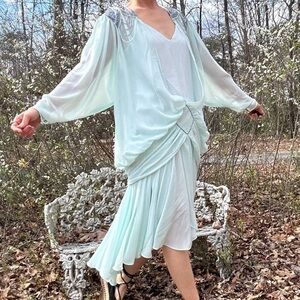 Casadei Vintage 1970’s Chiffon Dress in Blush